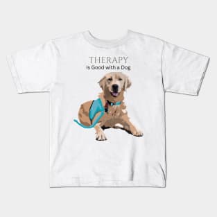Therapy Dog Turquoise Kids T-Shirt